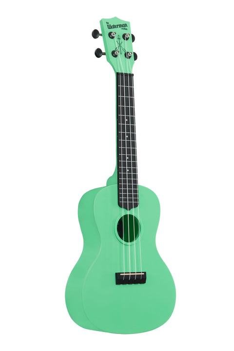A Sea Foam Green Concert Waterman shown at a right angle