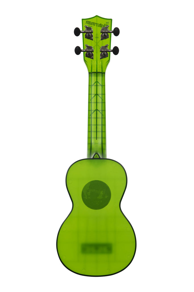 A Jade Green Transparent Soprano Waterman shown at a back angle