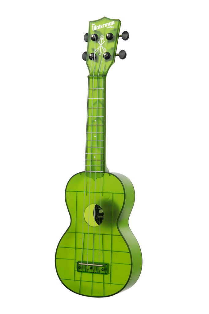 A Jade Green Transparent Soprano Waterman shown at a left angle