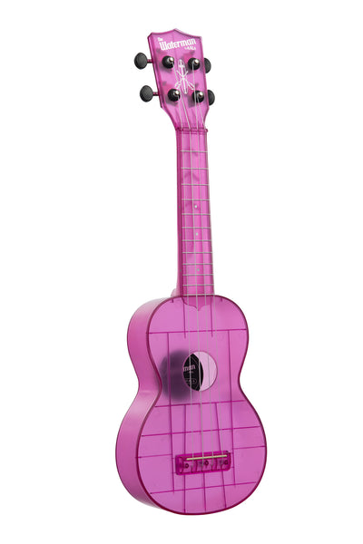 A Amethyst Purple Transparent Soprano Waterman shown at a right angle