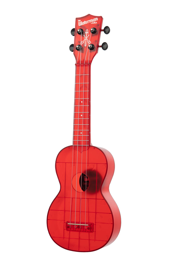 A Maritime Red Transparent Soprano Waterman shown at a left angle