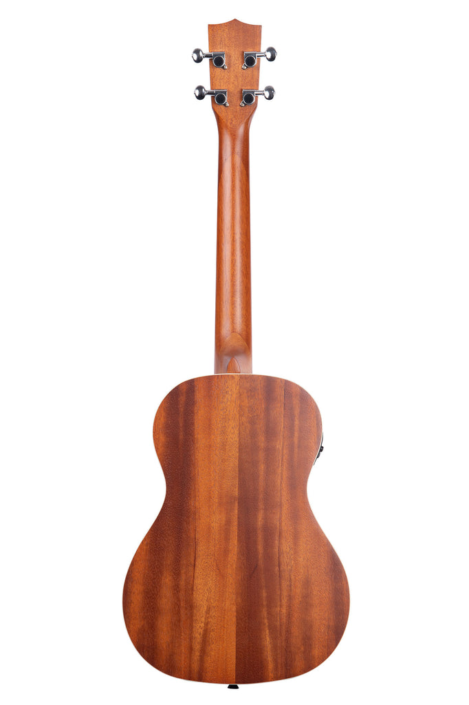 A Satin Mahogany Baritone Ukulele w/ EQ shown at a back angle