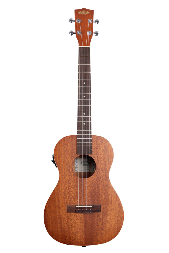 A Satin Mahogany Baritone Ukulele w/ EQ shown at a front angle