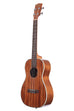 A Gloss Mahogany Baritone Ukulele shown at a left angle