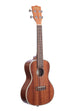 A Gloss Mahogany Concert Ukulele shown at a right angle