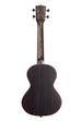 A Striped Ebony Tenor Ukulele w/ EQ shown at a back angle
