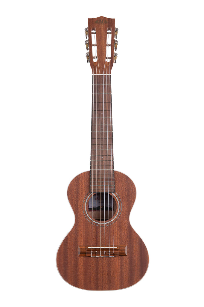 A Mahogany Guitarlele shown at a front angle