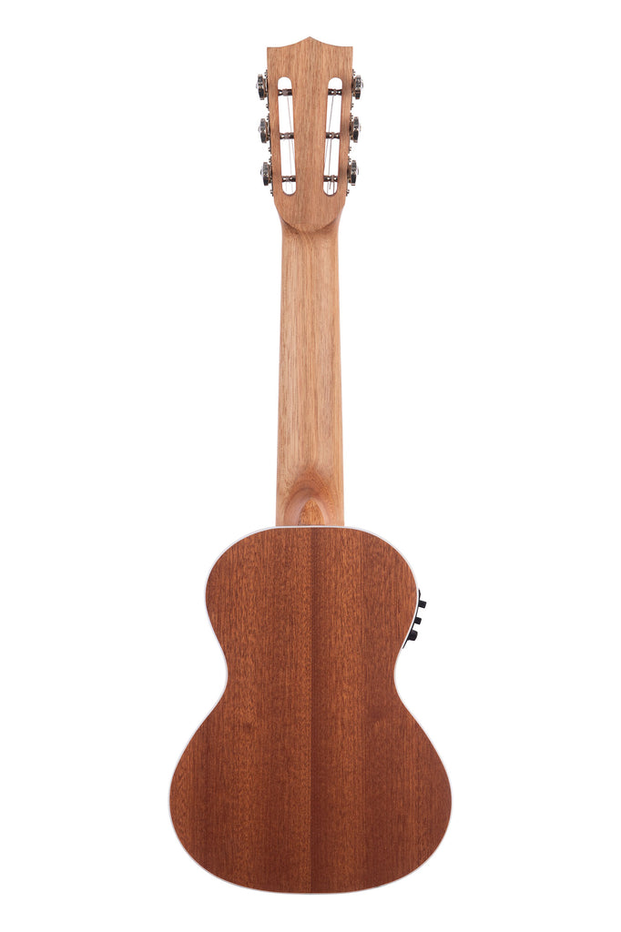 A Mahogany Guitarlele W/EQ shown at a back angle