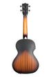 A Archtop Sunburst Tenor Ukulele w/ EQ shown at a back angle