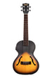 A Archtop Sunburst Tenor Ukulele w/ EQ shown at a front angle