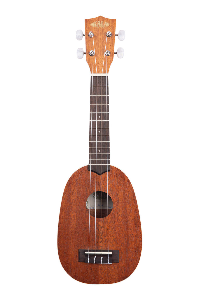 A Satin Mahogany Soprano Pineapple Ukulele shown at a front angle
