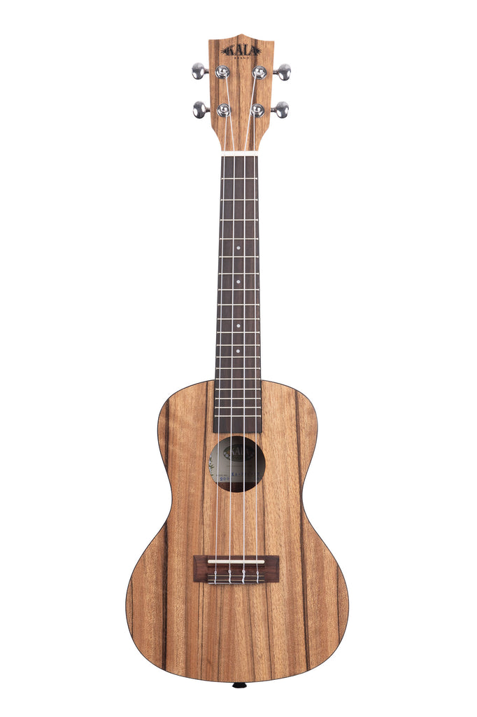 A Left-Handed Pacific Walnut Concert Ukulele shown at a front angle