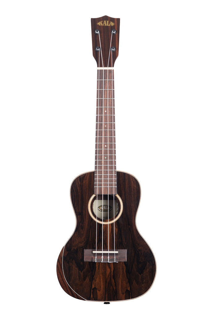 A Premier Exotic Ziricote Concert Ukulele shown at a front angle