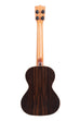A Premier Exotic Ziricote Tenor Ukulele shown at a back angle