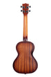 A Resonator Brass Tenor Ukulele shown at a back angle
