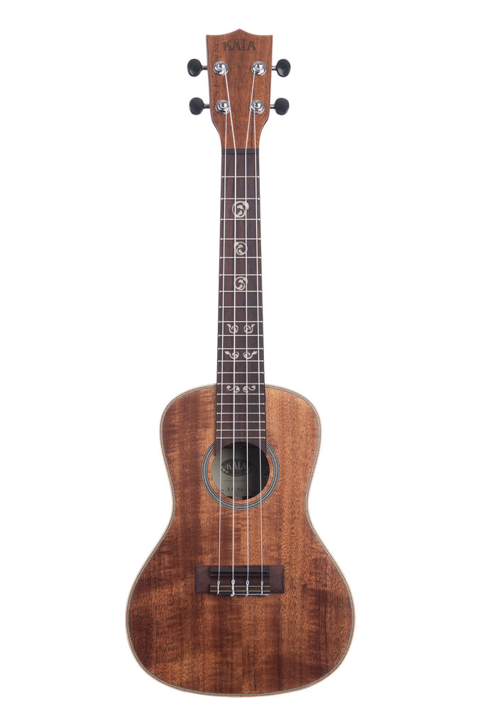 A Solid Acacia Concert Ukulele shown at a front angle