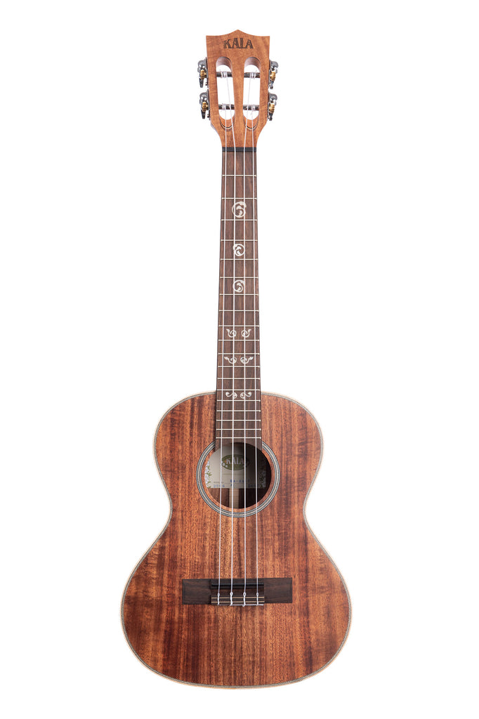 A Solid Acacia Tenor Ukulele shown at a front angle