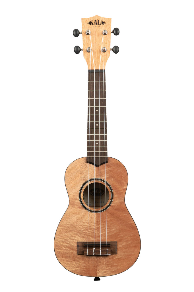 A Exotic Mahogany Soprano Ukulele shown at a front angle