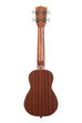 A Gloss Mahogany Long Neck Soprano Ukulele shown at a back angle