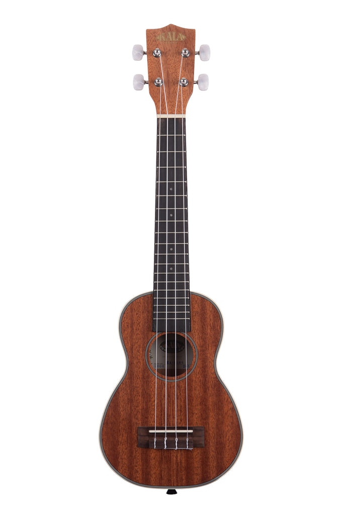 A Gloss Mahogany Long Neck Soprano Ukulele shown at a front angle