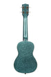 A Rhapsody in Blue Sparkle Concert Ukulele shown at a back angle
