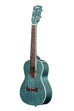 A Rhapsody in Blue Sparkle Concert Ukulele shown at a left angle