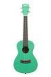 A Gatsby Green Sparkle Concert Ukulele shown at a front angle