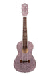 A Pink Champagne Sparkle Concert Ukulele shown at a front angle