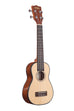 A Solid Spruce Top Mahogany Long Neck Soprano Ukulele shown at a right angle