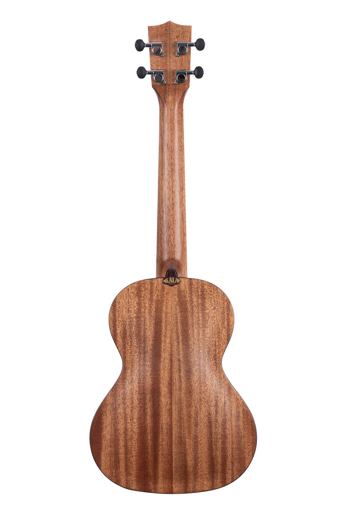 A Solid Spruce Top Mahogany Travel Tenor Ukulele shown at a back angle