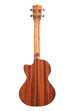 A Solid Spruce Top Mahogany Tenor Ukulele w/ Cutaway & EQ shown at a back angle