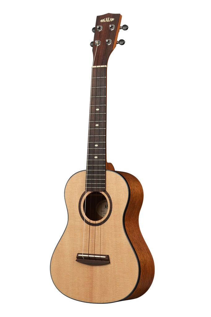 A Sitka Spruce Top Mahogany Tenor shown at a left angle