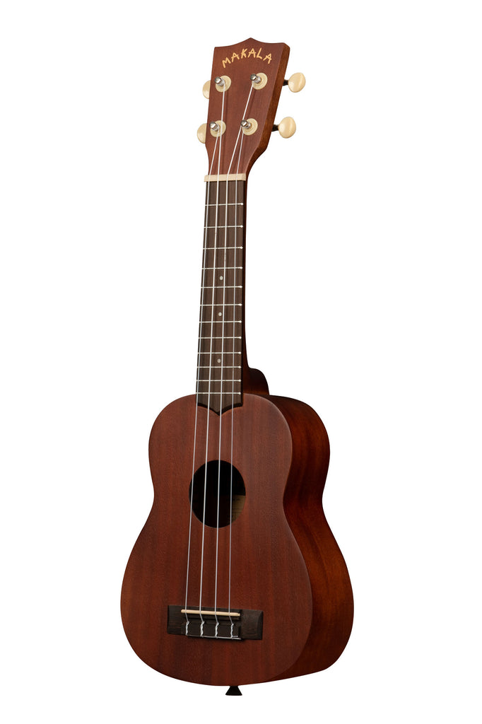 A Makala Soprano Ukulele shown at a left angle