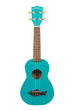 A Mako Blue Soprano Shark Ukulele shown at a front angle