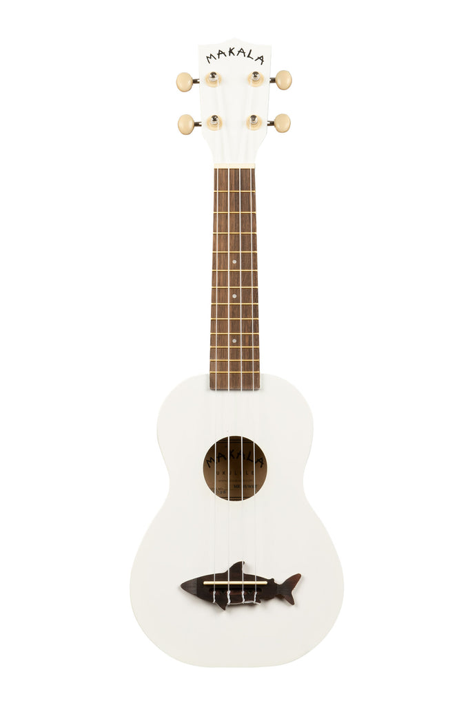 A Great White Soprano Shark Ukulele shown at a front angle