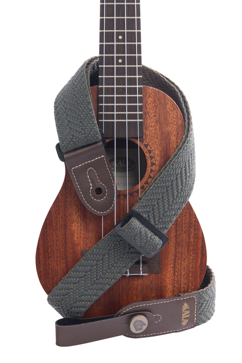 Olive Herringbone Handmade Ukulele Strap