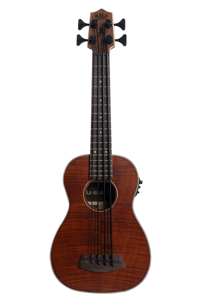 A Exotic Mahogany Left-Handed Acoustic-Electric U•BASS® shown at a front angle