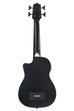 A Black Journeyman Mahogany Acoustic-Electric U•BASS® with F-Holes shown at a back angle