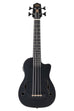 A Black Journeyman Mahogany Acoustic-Electric U•BASS® with F-Holes shown at a front angle