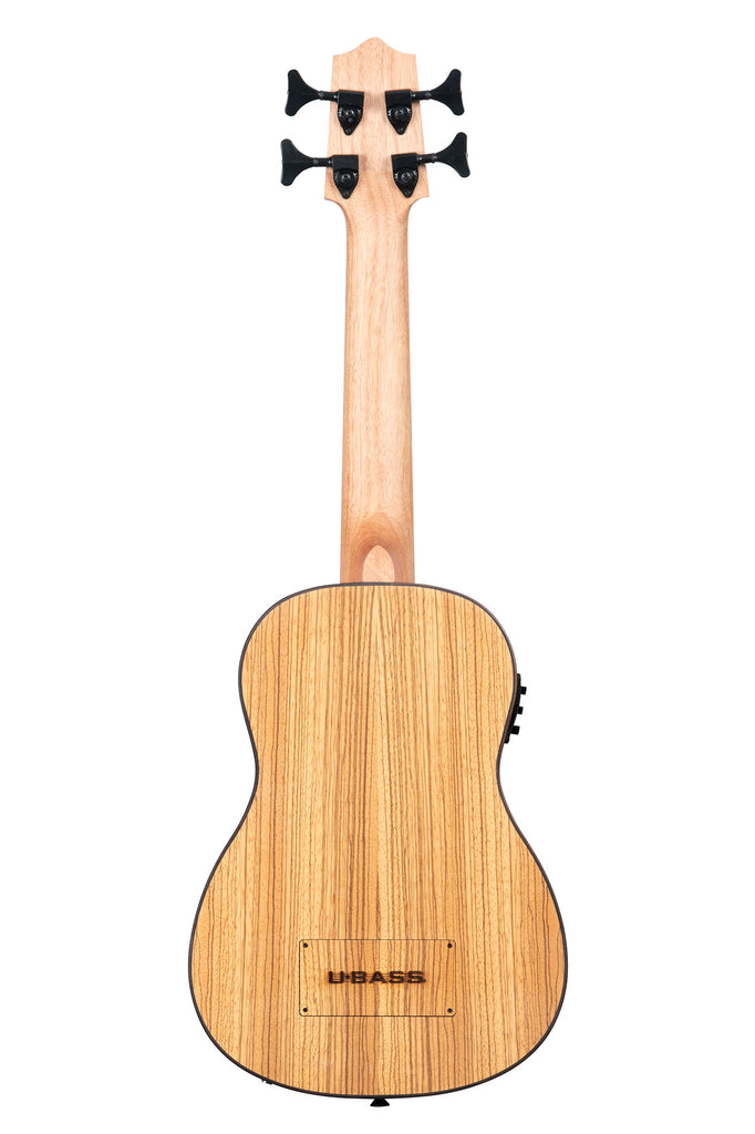 A Zebrawood Acoustic-Electric U•BASS® shown at a back angle