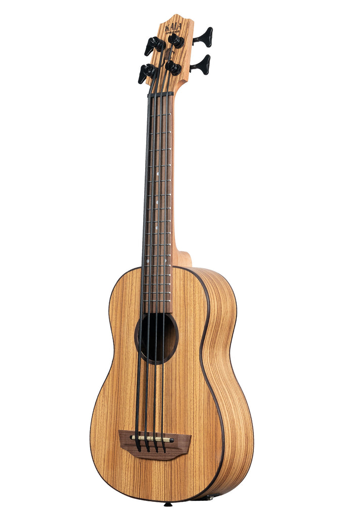 A Zebrawood Acoustic-Electric U•BASS® shown at a left angle