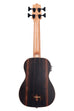 A Striped Ebony Fretted Acoustic-Electric U•BASS® w/ Round Wounds shown at a back angle