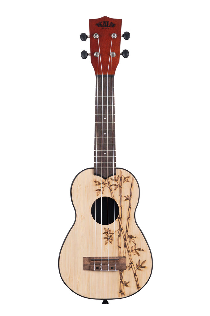 A Bamboo Top Ukadelic Soprano Ukulele shown at a front angle