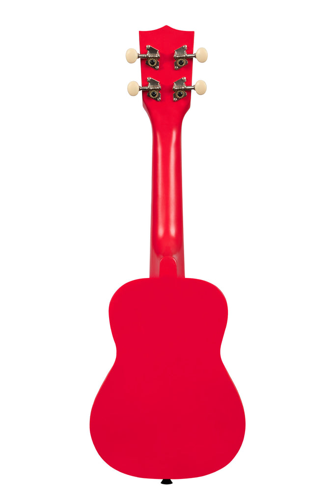 A Surfari Ukadelic Soprano Ukulele shown at a back angle