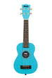 A Blue Yonder Ukadelic Soprano Ukulele shown at a front angle