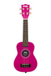 A Dragon Fruit Ukadelic Soprano Ukulele shown at a front angle