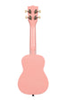 A Flamingo Ukadelic Soprano Ukulele shown at a back angle