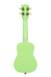 A Grasshopper Ukadelic Soprano Ukulele shown at a back angle