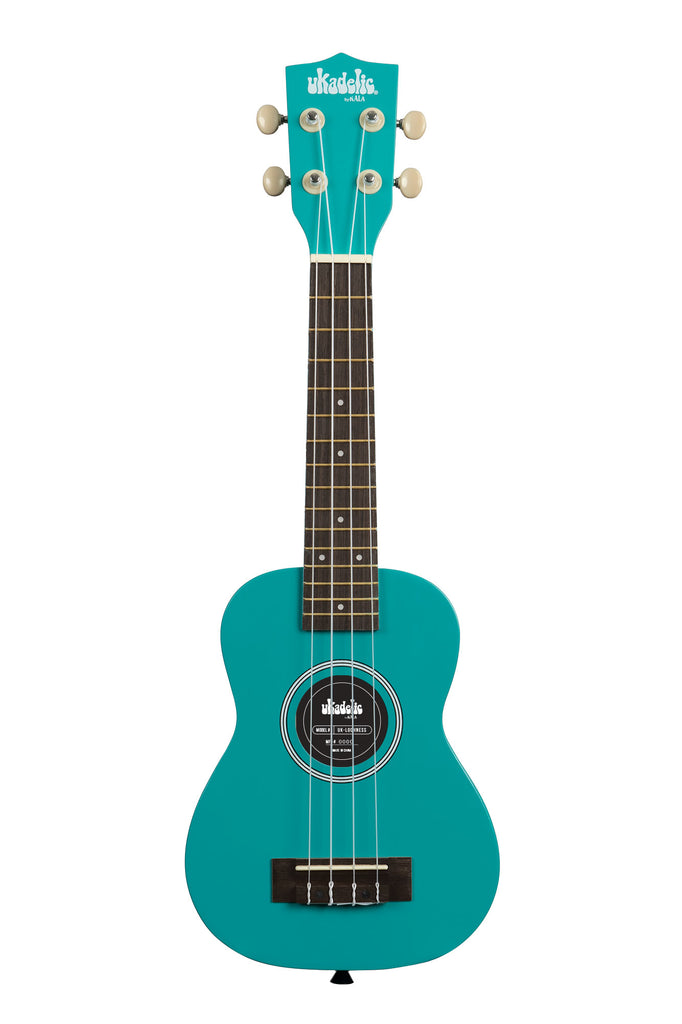 A Lochness Ukadelic Soprano Ukulele shown at a front angle