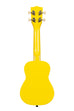 A Taxi Cab Ukadelic Soprano Ukulele shown at a back angle